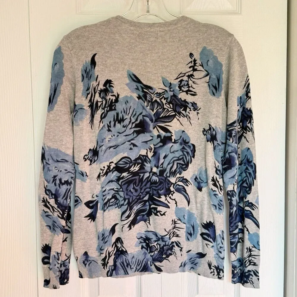 Basic Edition Women's Sweater Cardigan Small Floral